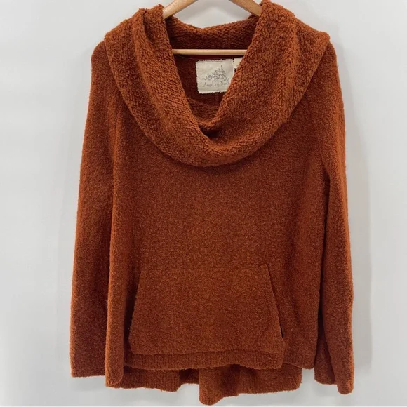 Anthropologie Angel of the North Earthy Brown Cowl Neck Tunic Style Sweater L - Picture 1 of 11